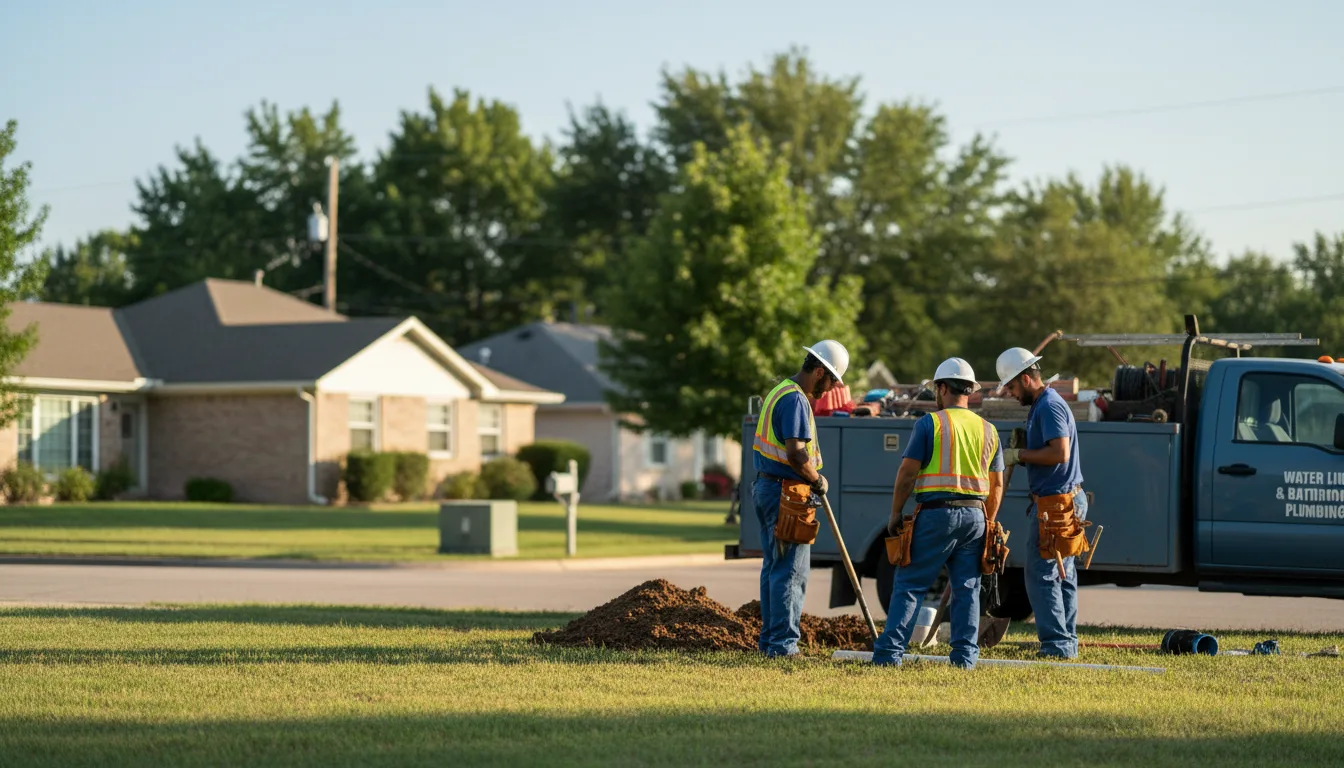 Residential water line and bathroom plumbing service in Santa Rosa, TX